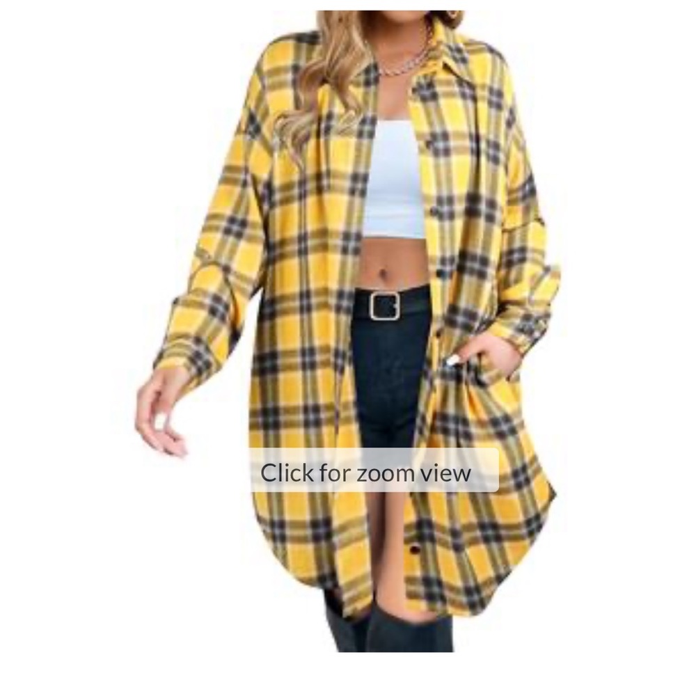 Belted Tabbed Sleeve Plaid Shirt Dress - Mustard Size Medium